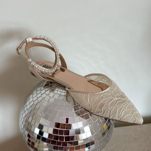 Badgley Mischka Fawn Mesh Pointed Toe Flat with Rhinestone - Picture 13 of 14